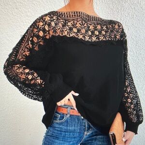 Elegant Black Lace Sweater